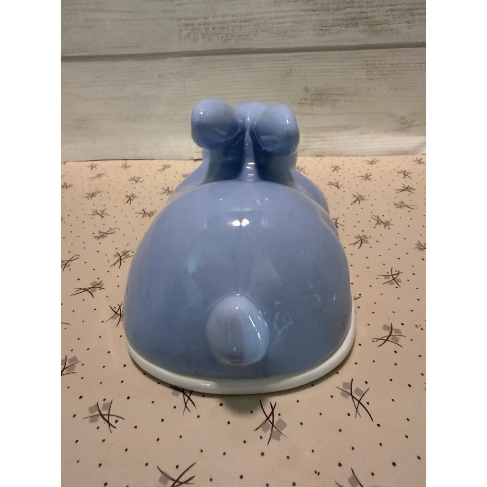 Arlington Designs Blue Bunny Covered‎ Serving Tray Butter Dish Easter Spring